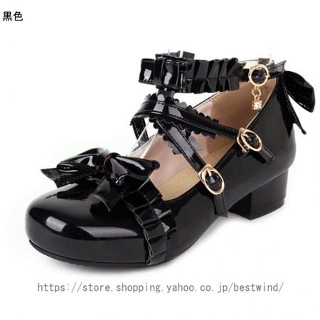 BABY 黒ロリータシューズ Sサイズ 一度着用 美品 リボン付き BABY 黒ロリータシューズ Sサイズ 一度着用 美品 リボン付き
