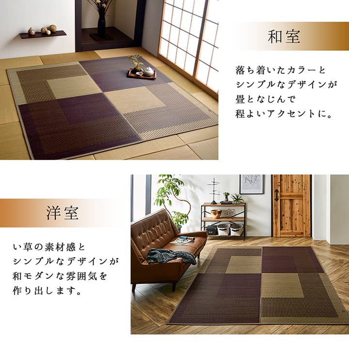 DXモーニング2 い草 い草ラグ カーペット 国産 日本製 モダン 和室 リビング 滑り止め お手入れ簡単 夏 抗菌防臭 調湿 消臭 空気清浄 汚れにくい 送料無料_4