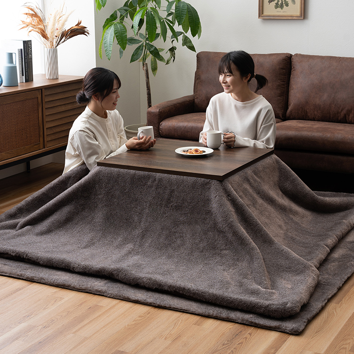 ファリー (I) こたつ布団 正方形 フェイクファー 生地 フランネル 手洗い 無地 約190×190cm ファリー こたつ布団 正方形 フェイクファー 生地 フランネル 手洗い