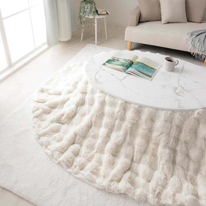 プレミアム こたつ布団 楕円形 こたつ掛布団 こたつ掛け毛布 洗える