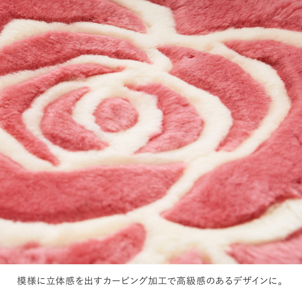 ムートンクッション 約40×40cm ローズクッション 薔薇 バラ シート