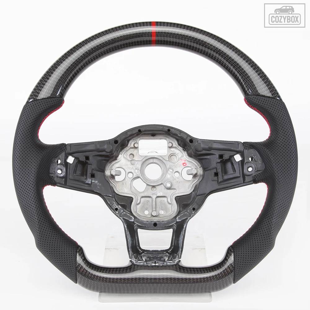 並行輸入品 カーボン ステアリングホイール フォルクスワーゲン GTI ゴルフ MK7 MK7.5 R 2015 2016 2017 カスタム ステアリングホイール カ_1