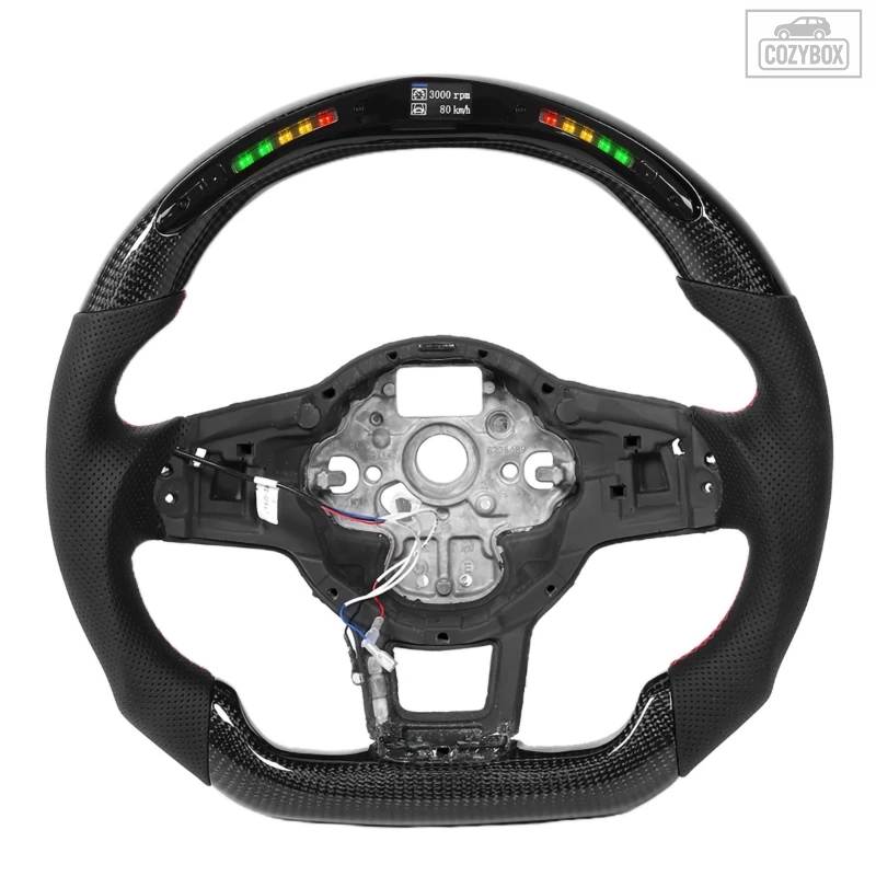 並行輸入品 カーボン ステアリングホイール フォルクスワーゲン GTI ゴルフ MK7 MK7.5 R 2015 2016 2017 カスタム ステアリングホイール カ_3