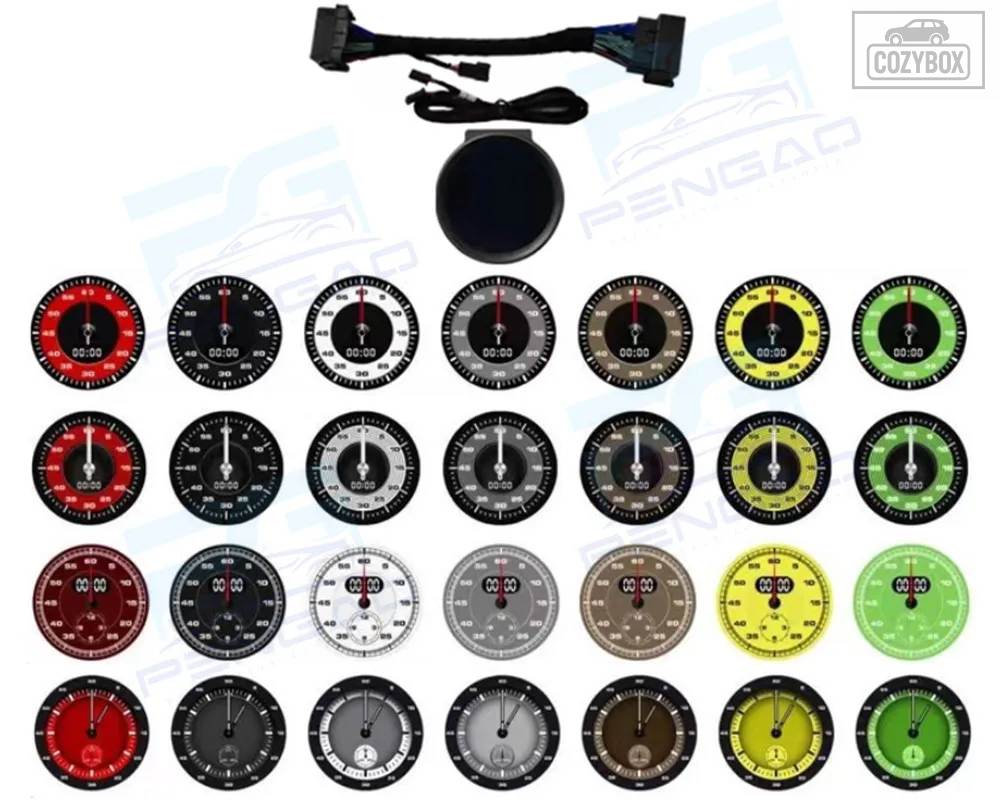 並行輸入品 LCDクリスタルストップウォッチクロック ポルシェ マカン カイエン パナメーラボクスター718 911ゲージ トリム カバー_1