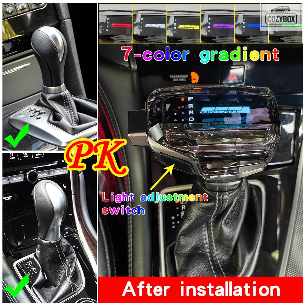 並行輸入品 クリスタルLED ギア シフト ノブインフィニティQX50 Q60 QX80 QX70 Q70 QX60 M GシリーズEX FX QX JX車内装ハンドル シフター レバー_1