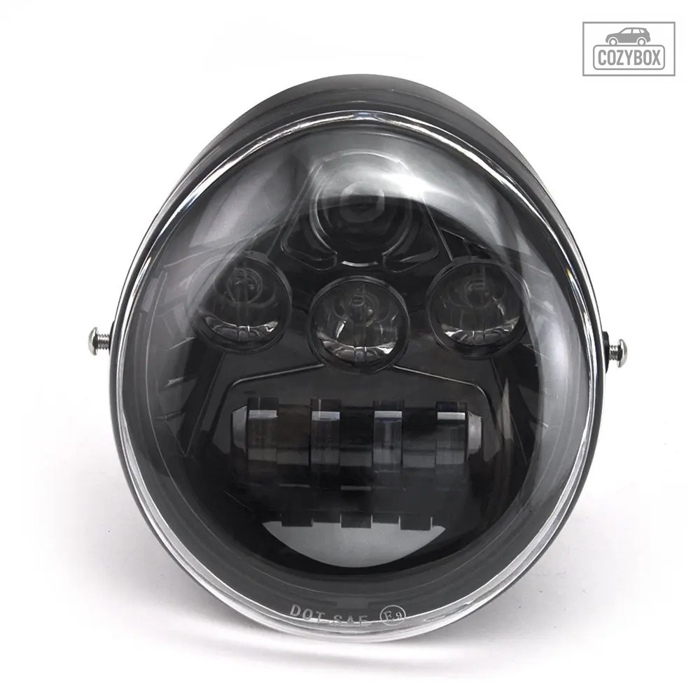 DOT V ROD LED ヘッドライト ラウンド型 ブラック/クリア Amazon