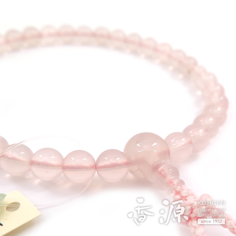 公式価格の対象 女性用のお数珠　紅水晶 8mm玉片手 共仕立て ピンク房　限定品