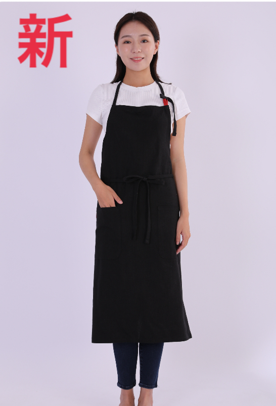 エプロン リネン リネンエプロン コットン 首掛け カフェ風 無地