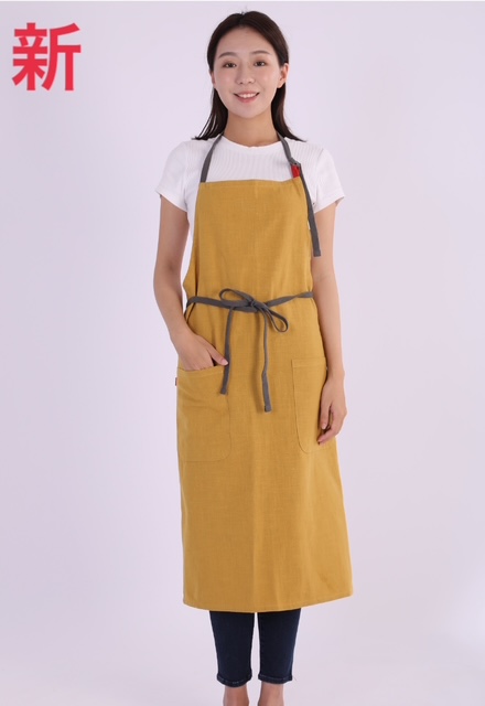 エプロン リネン リネンエプロン コットン 首掛け カフェ風 無地
