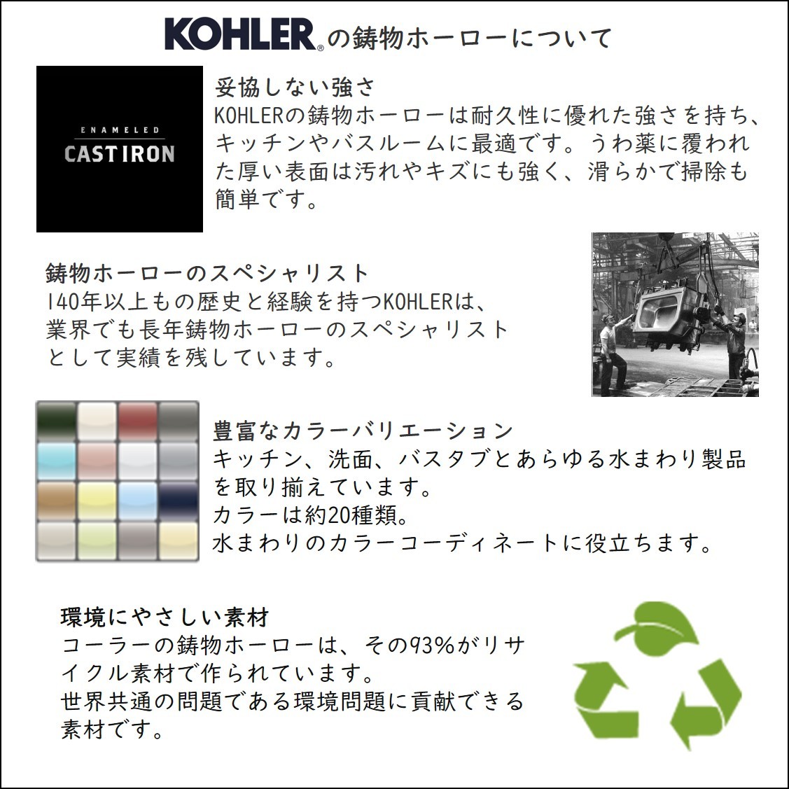 キッチンシンク 交換 公式 | KOHLER メイフィールド 鋳物ホーロー 正規輸入 輸入元保証 K-5964 1穴・3穴・4穴 白 | 施主支給  新築 新居 注文住宅 リフォーム DIY : k-5964 : KOHLER公式オンラインショップ - 通販 - Yahoo!ショッピング