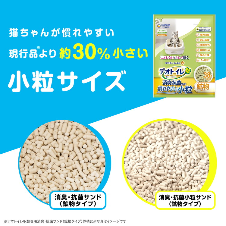 デオトイレ サンド 猫砂 砂 鉱物 消臭・抗菌サンド 小粒 3.8L *4