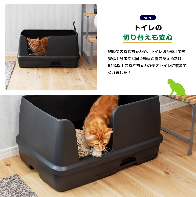 猫用トイレ デオトイレ 本体セット 快適ワイド コーナン限定カラー