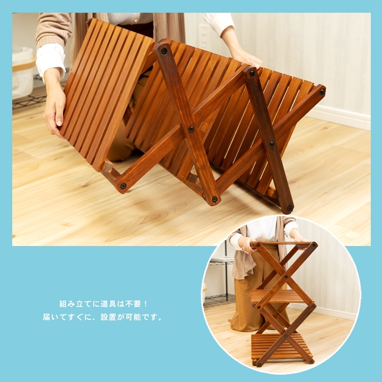 コーナン オリジナル LIFELEX 折り畳み式木製ラック Ｗ４６０ （３段） ブラウン :4522831066407:コーナンeショップ  Yahoo!ショッピング店 - 通販 - Yahoo!ショッピング