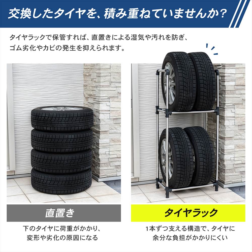 タイヤラック L タイヤ収納 タイヤスタンド タイヤ保管 タイヤ交換 冬