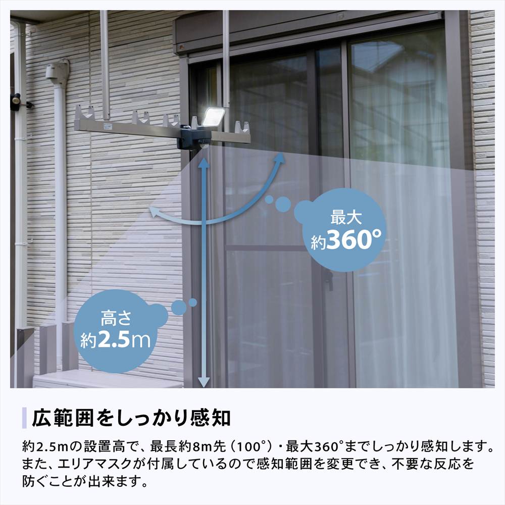 センサーライト コンセント式 人感センサー LED 1灯タイプ 7.5W 明るい