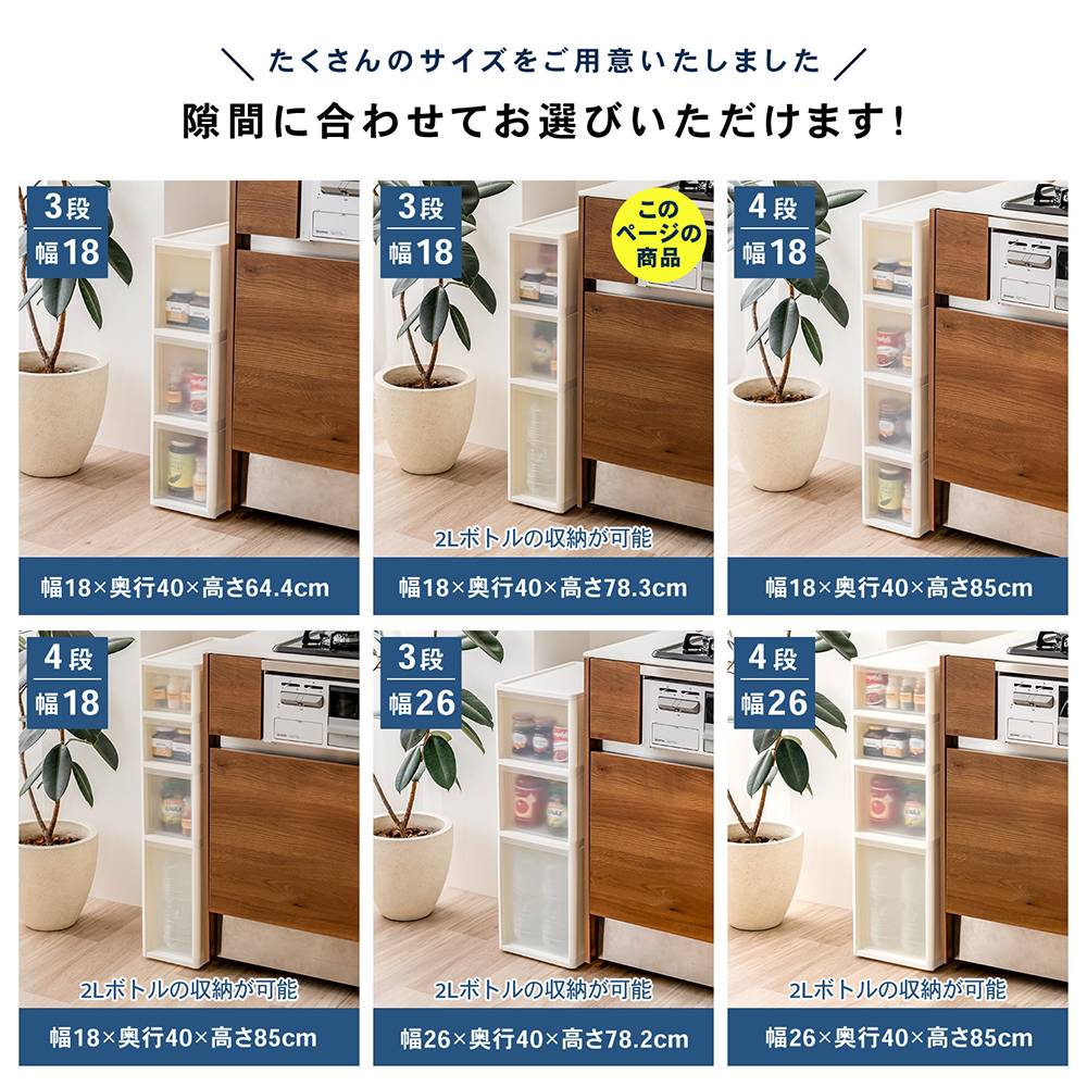 コーナンオリジナル ※※LIFELEX 隙間ストッカー3段 セラルスリムC 深