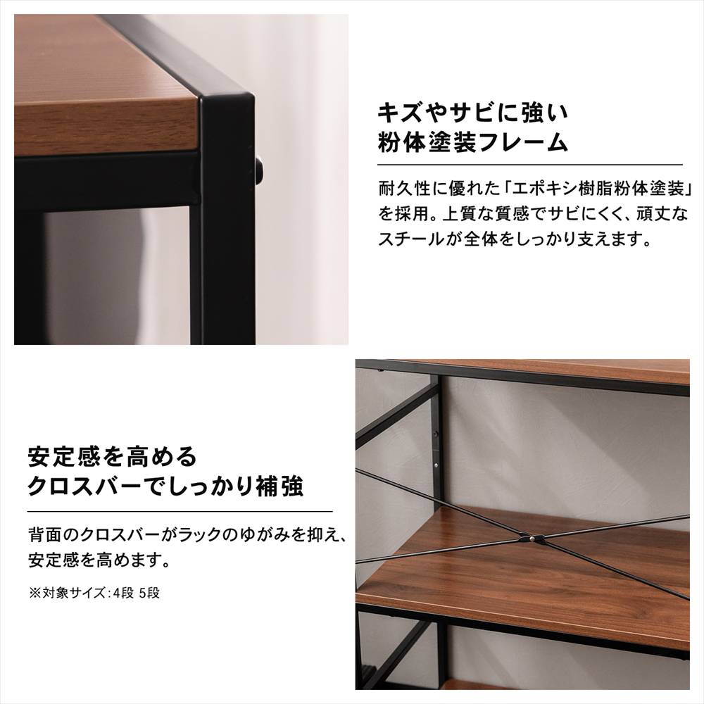 キズやサビに強い 粉体塗装フレーム
