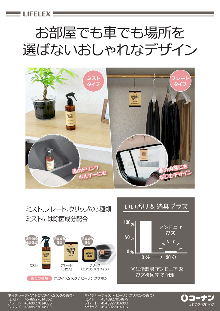 コーナン オリジナル 消臭 芳香剤 「NATURE TASTE」 プレート 吊下