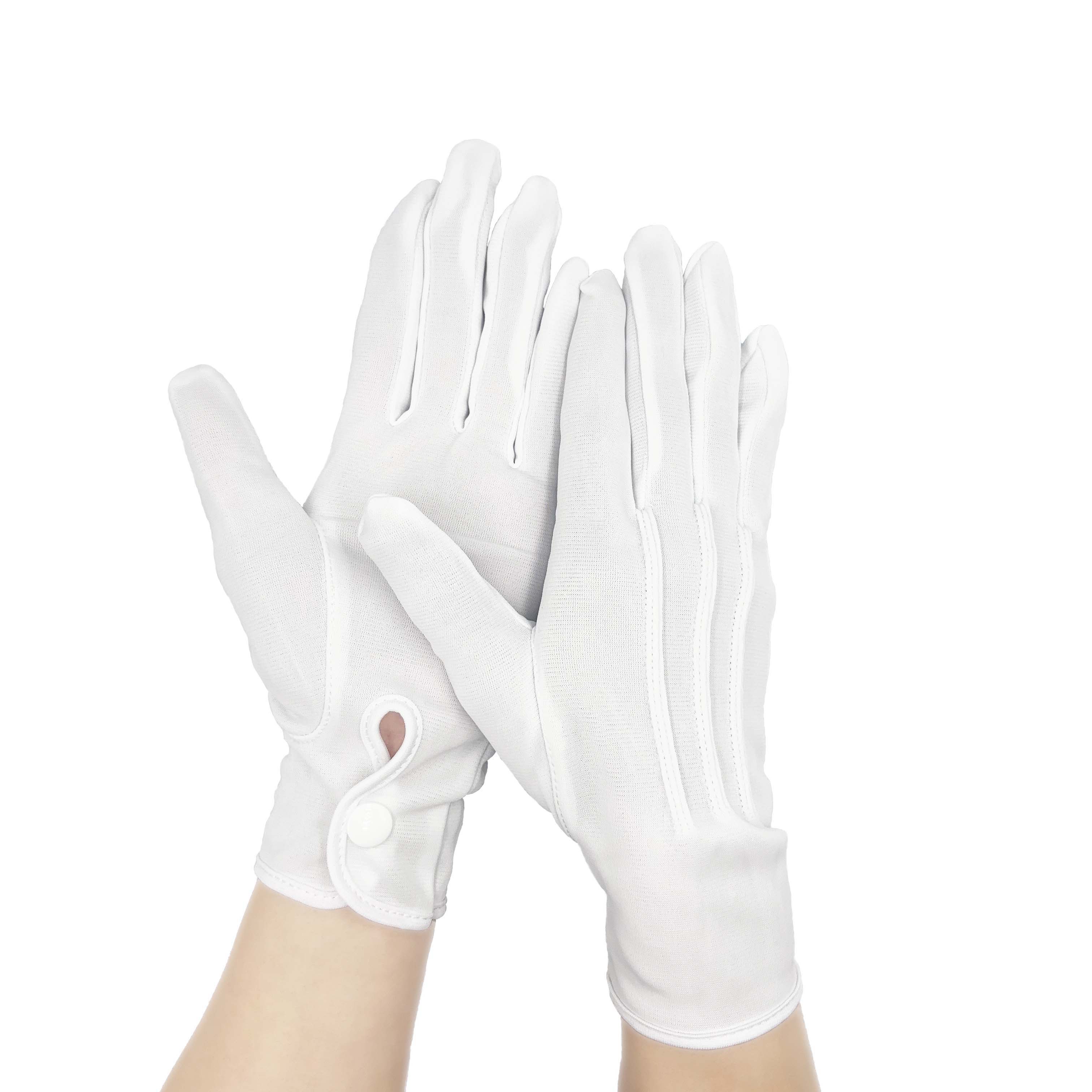 ナイロンダブルホック付手袋 (ボタン付手袋) 『三本飾り マチ付』厚手