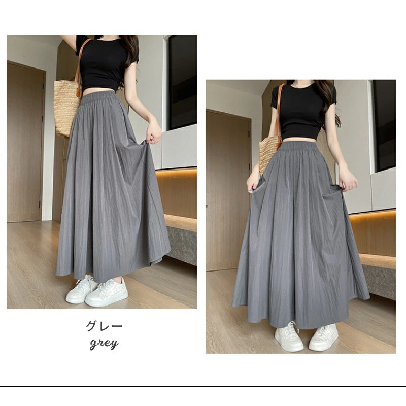 パンツ ワイドパンツ キュロットレディース 柔らかい 茶色ウエストゴム