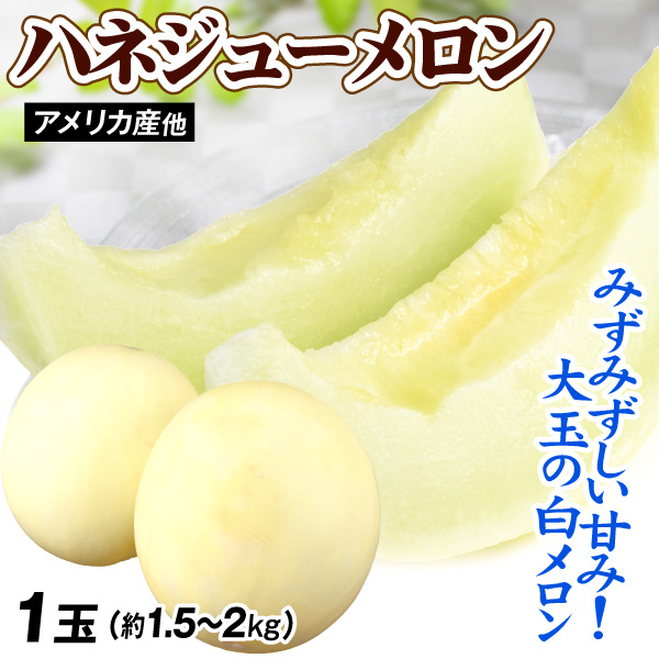 メロン 1玉 ハネジューメロン アメリカ産他 1.5〜2kg 大玉 ハニー
