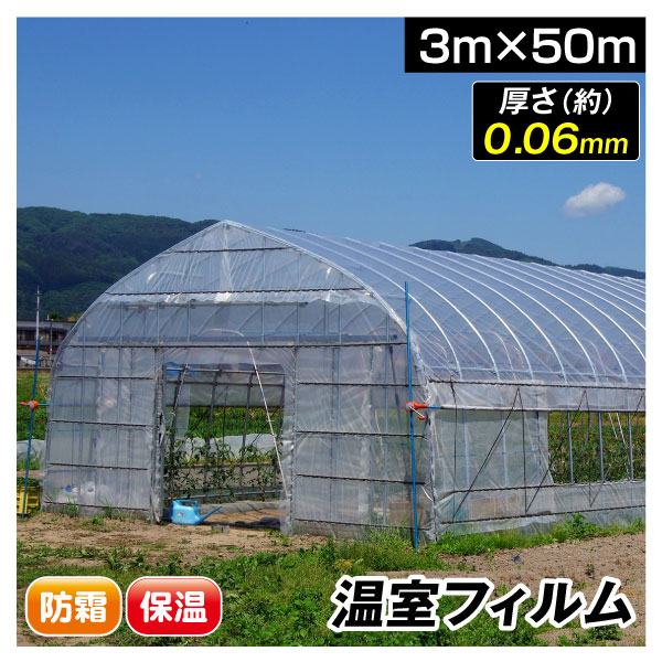 ビニールハウス　50m m売り 国華園 ビニール フィルム 温室フィルム 0.06mm 3m×50m 1巻 被覆資材