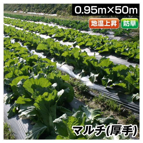 農業用マルチシート 農ポリ 黒マルチ 厚手 0.95×50m 1巻1組 厚さ