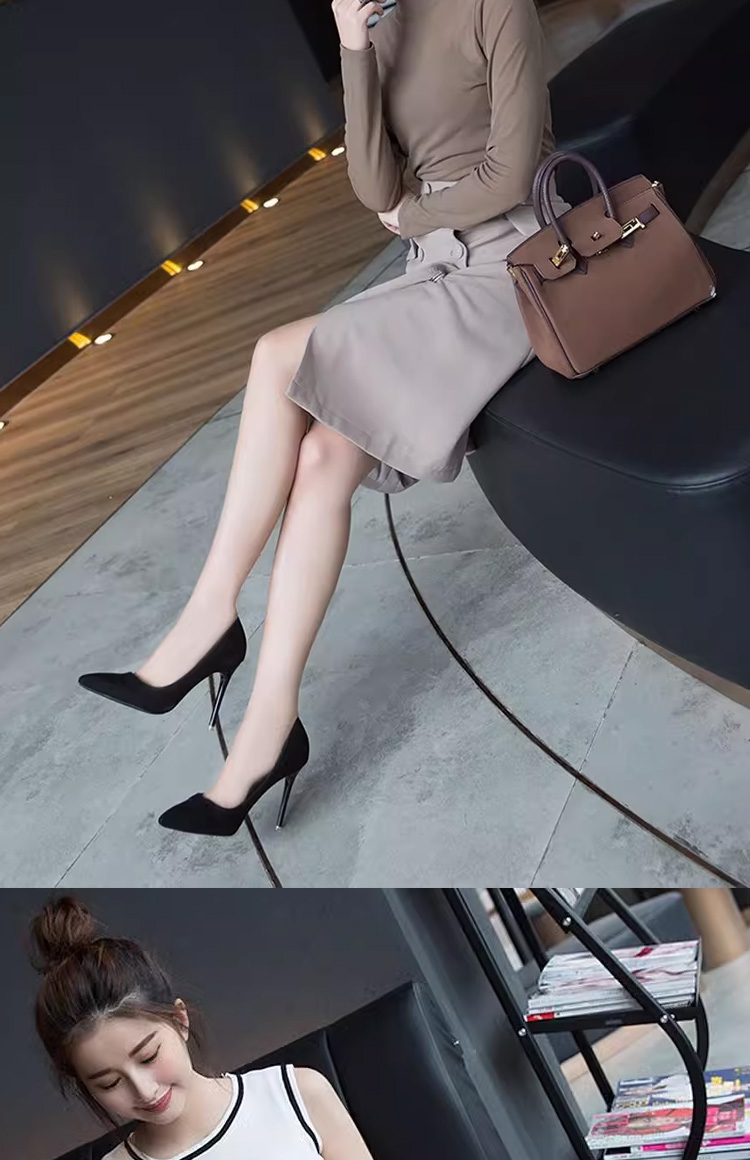 パンプス 7センチヒール ポインテッドトゥ スエード調 春 夏 パステル