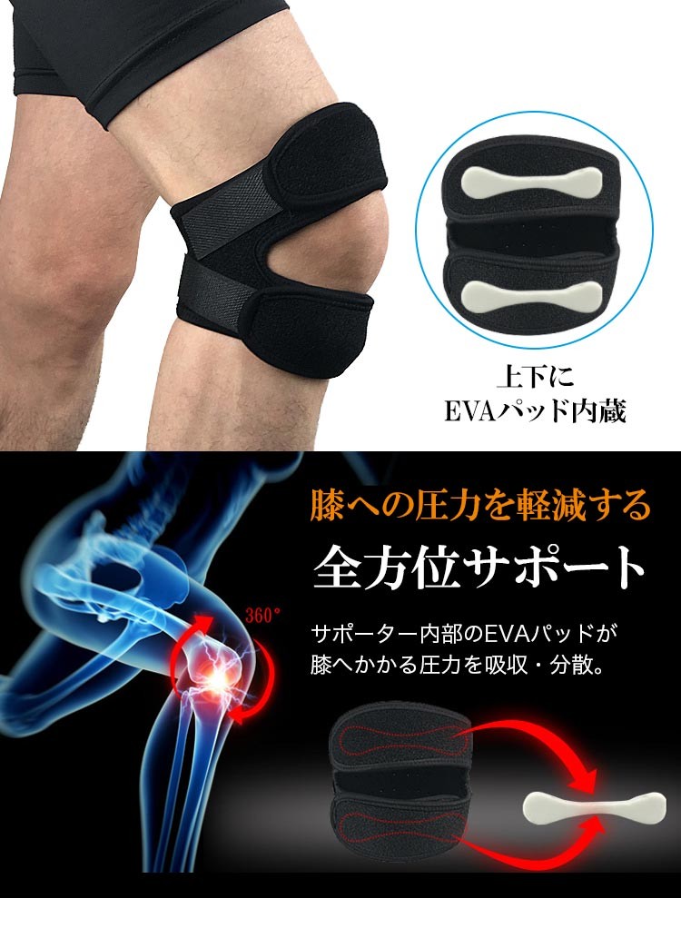 送料無料【2枚1組 メール便】膝 関節 膝蓋骨 保護 EVA サポーター 