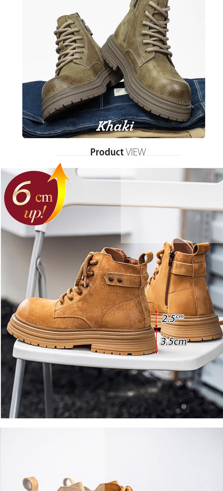 メンズ ブーツ ショートブーツ 本革 サイドジッパー ゴツい ワーク