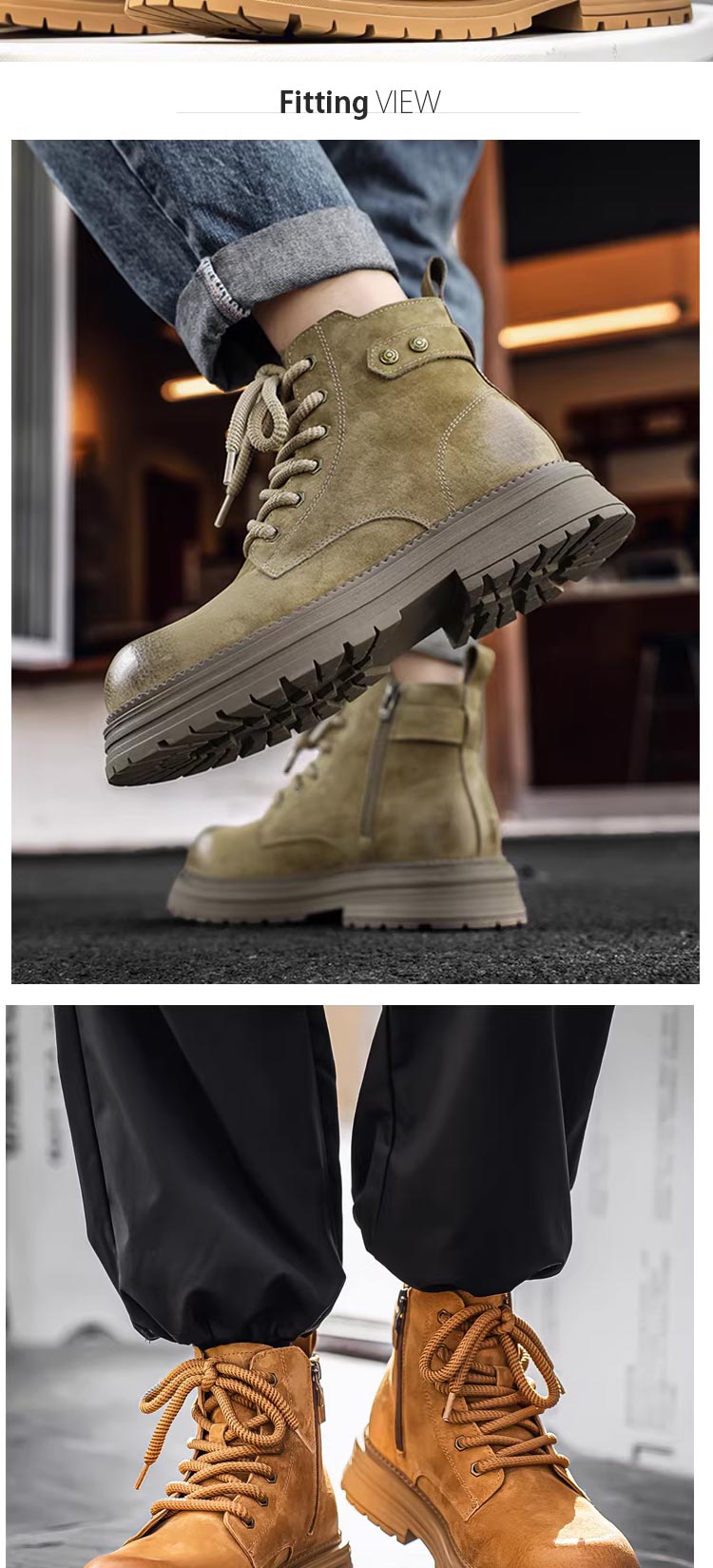 メンズ ブーツ ショートブーツ 本革 サイドジッパー ゴツい ワーク