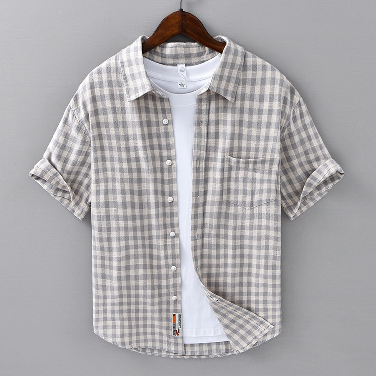 チェックシャツ メンズ 半袖 ネルシャツ １００％コットン 綿シャツ カジュアルシャツ トップス