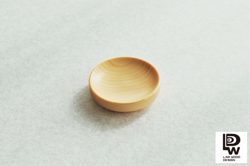 ひのき 豆皿 6cm - MUKU LINKWOODDESIGN 手作り 木製 食器 檜 桧 一枚