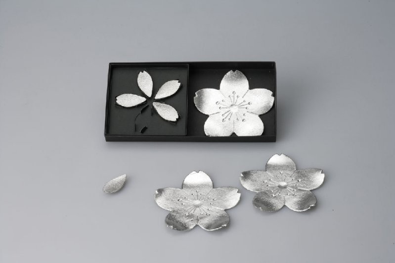 桜・さくら 箸置き トレイ セット 能作 nousaku 錫製 錫皿 工芸品 
