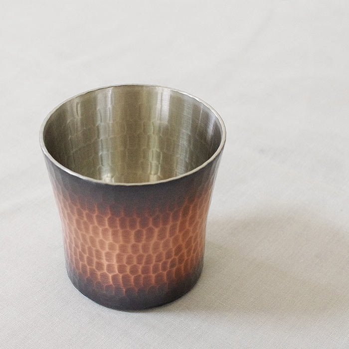 新光金属 ぐい呑み 赤銅仕上げ 純銅 手打ち 鎚目 ぐいのみ ぐい飲み