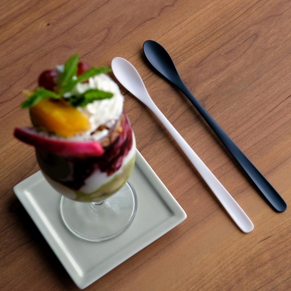 TEMO ジルコニア製 パフェスプーン 白 黒 ZIKICO 最高級 ロング