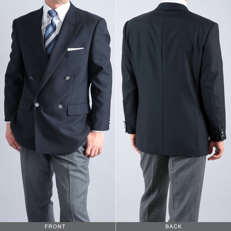 メンズスーツKOKUBO 紺ブレザー ダブル4つボタン メンズ 秋冬 ウール30