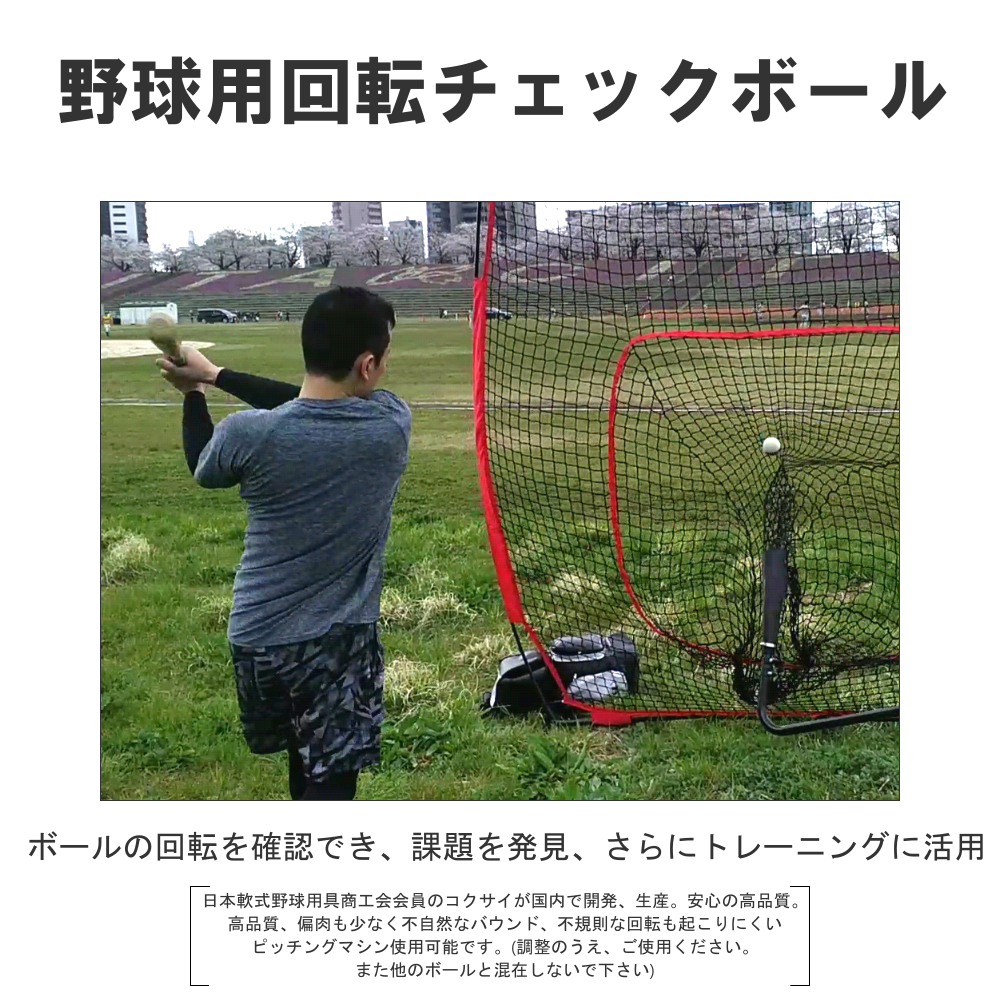 軟式野球用トレーニングボール 回転チェックボール69 ブルー/白 1個