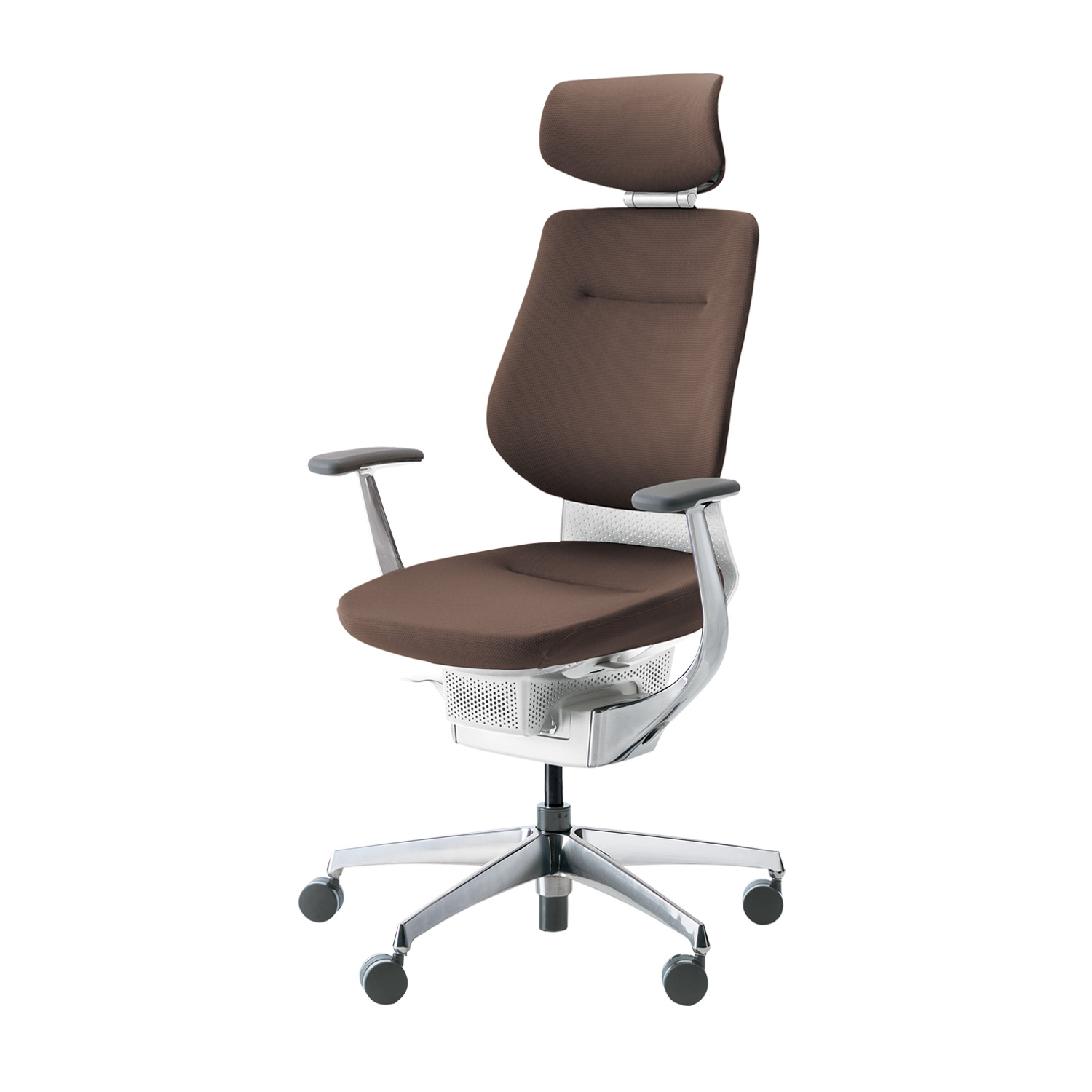 【ラクラク納品】コクヨ デスクチェア ing イング CR-GA3245E1 クッションタイプ ヘッドレスト付きタイプ アルミ肘 ホワイトシェル アルミポリッシュ脚_3