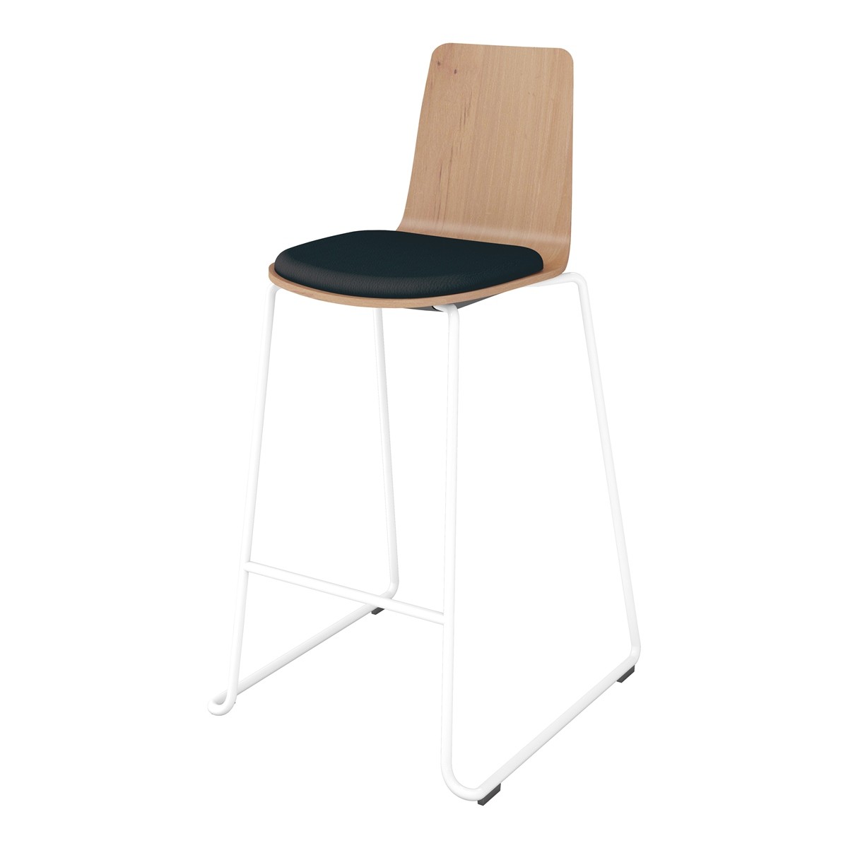 【ラクラク納品】コクヨ チェア Mycket ミケット K03-W43 ハイチェアー 塗装脚 合板シート 座パッド付き ホワイト脚の画像