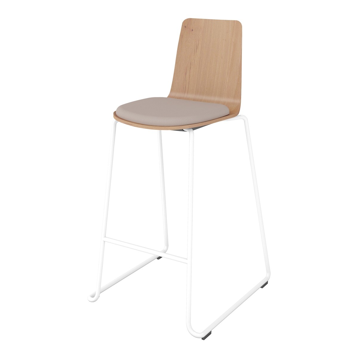 【ラクラク納品】コクヨ チェア Mycket ミケット K03-W43 ハイチェアー 塗装脚 合板シート 座パッド付き ホワイト脚の画像