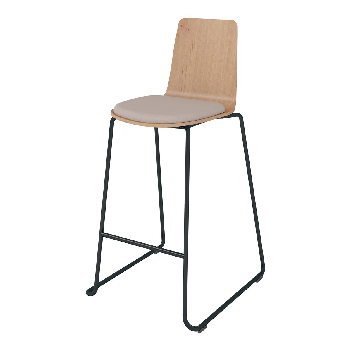 【ラクラク納品】コクヨ チェア Mycket ミケット K03-B43 ハイチェアー 塗装脚 合板シート 座パッド付き ブラック脚の画像