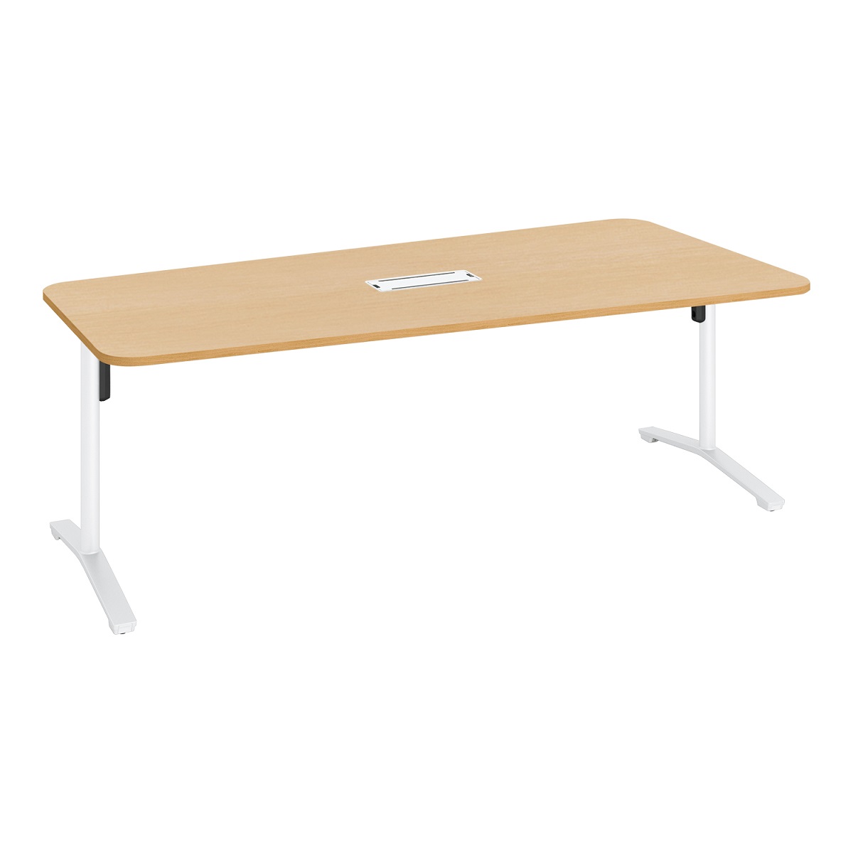 【ラクラク納品】 コクヨ ミーティングテーブル VIENA ビエナ MT-VW211B 天板固定 テーパー形 T字・塗装脚 アジャスター 配線ボックス W210×D105cm_4