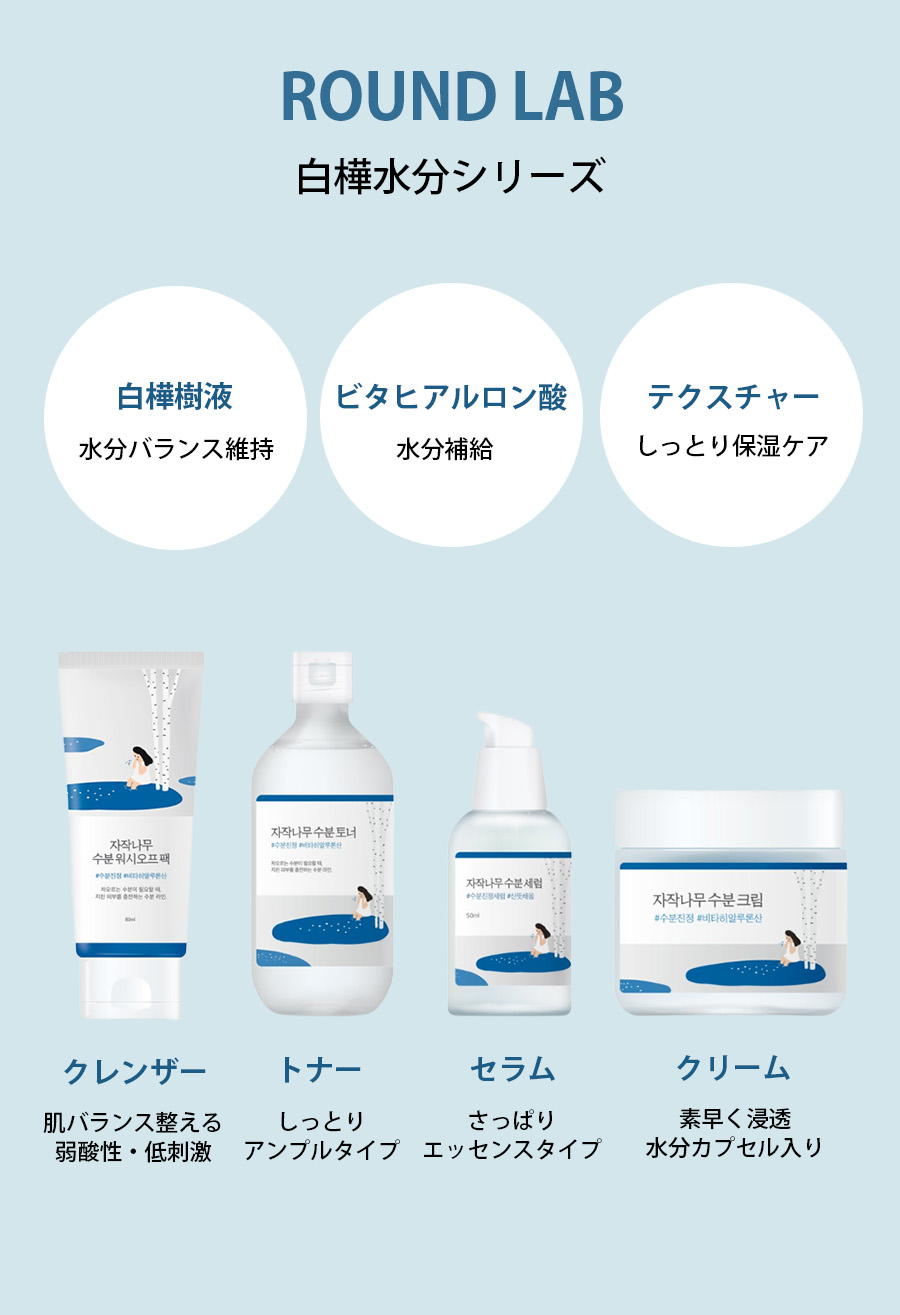 国内発送 】ROUND LAB ラウンドラボ 白樺 水分 セラム 50ml BIRCH