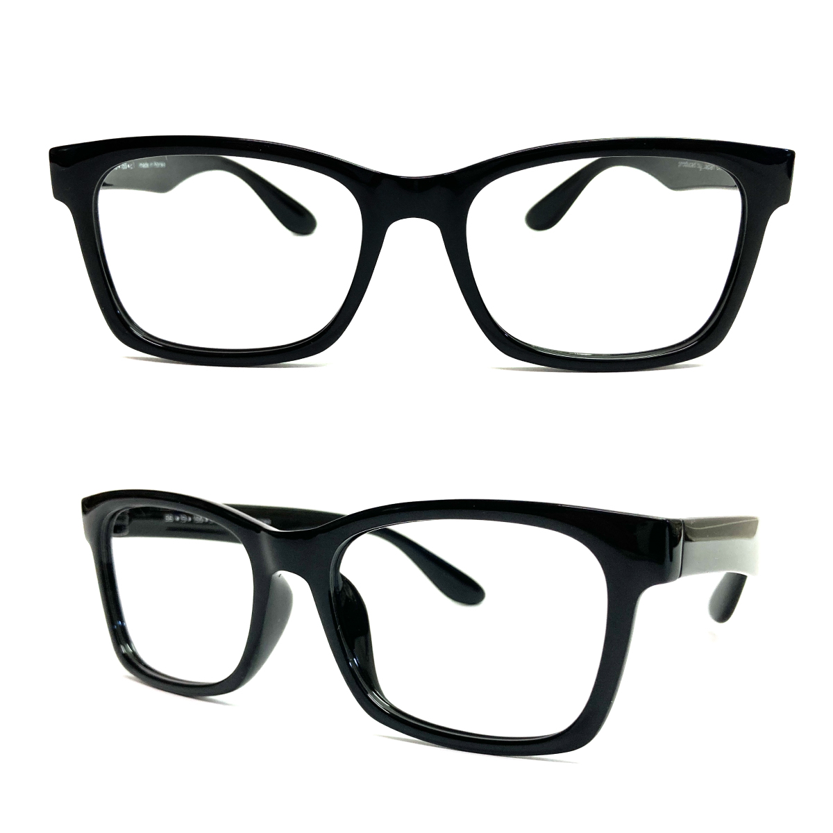 メガネ 度付き 度あり 度入り ウェリントン スクエア 大きめ 形状記憶