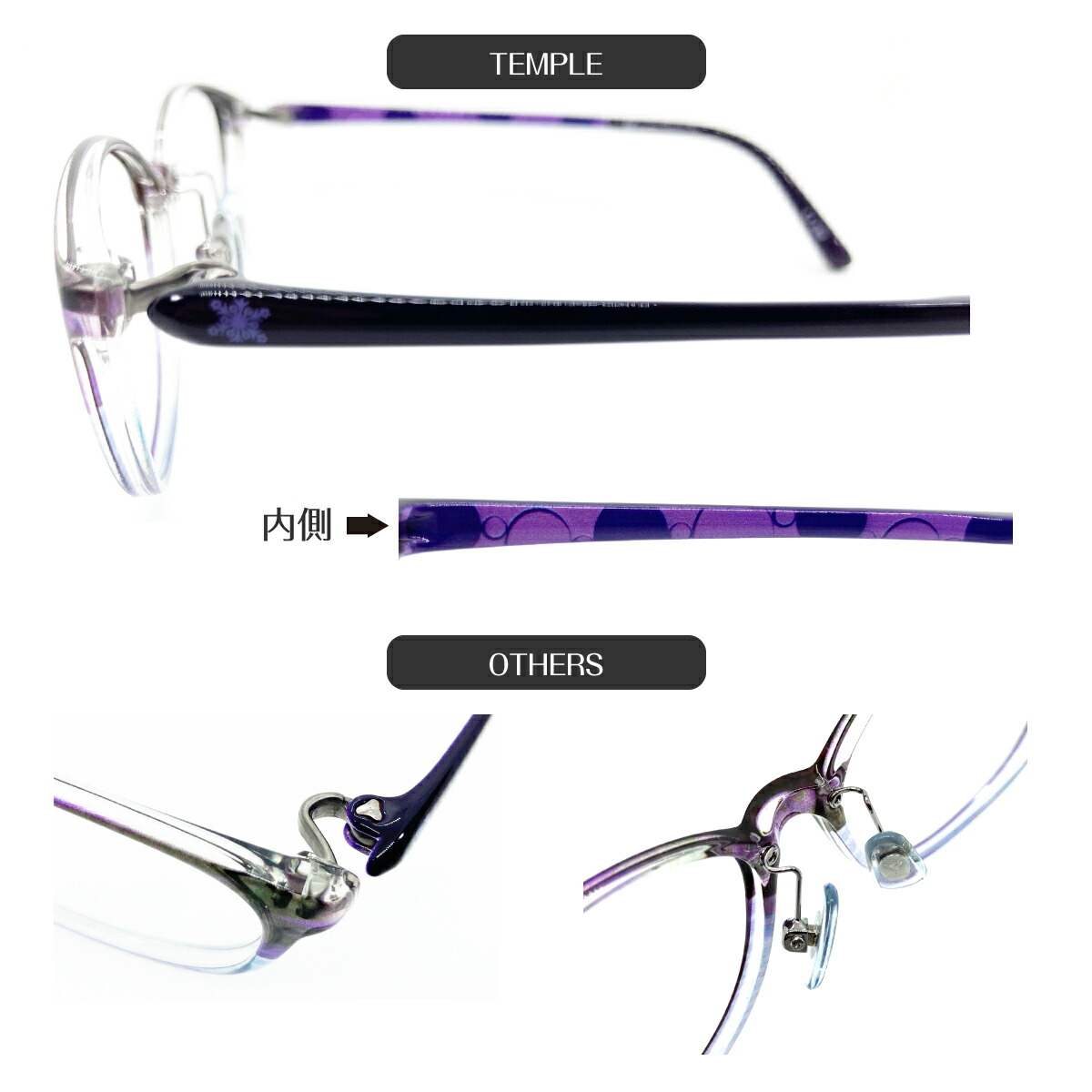 セミオーダー 老眼鏡 リーディンググラス 鼻パッド付き 軽量 フレーム