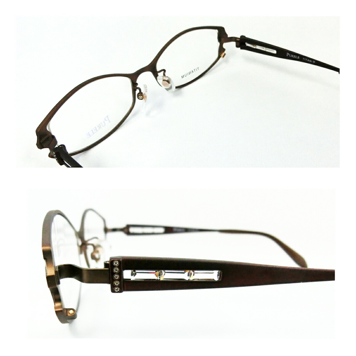 度付き メガネ 日本製 鯖江 PURELE ピュアレ チタンフレーム オーバル