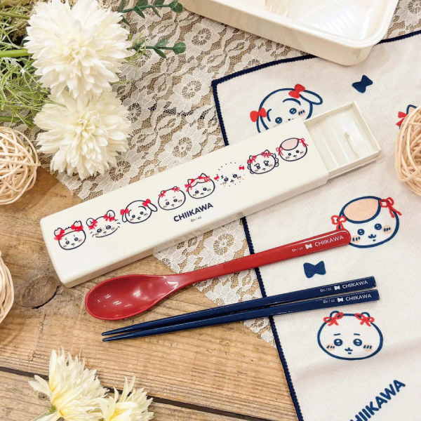 ちいかわ 食洗機対応 引きフタコンビセット 1個 お箸 ＆ スプーン