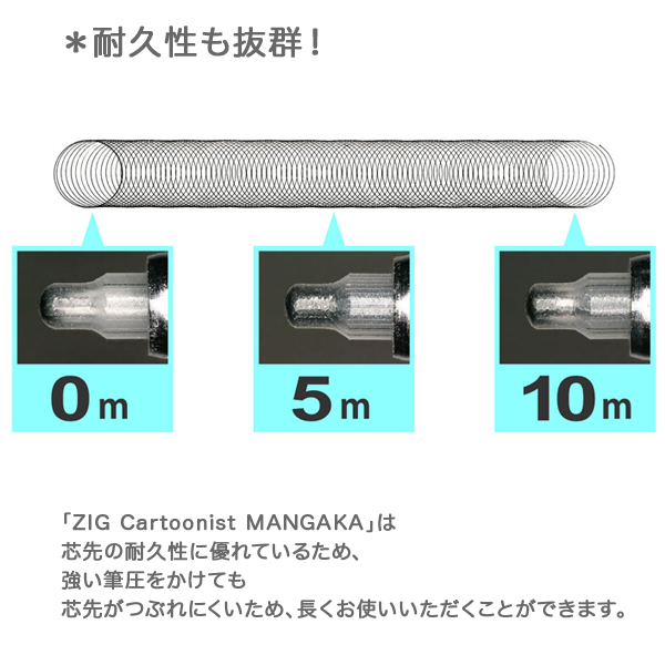 呉竹 Kuretake ZIG CARTOONIST MANGAKA 08 ブラック CNM-08-010｜komamono｜05