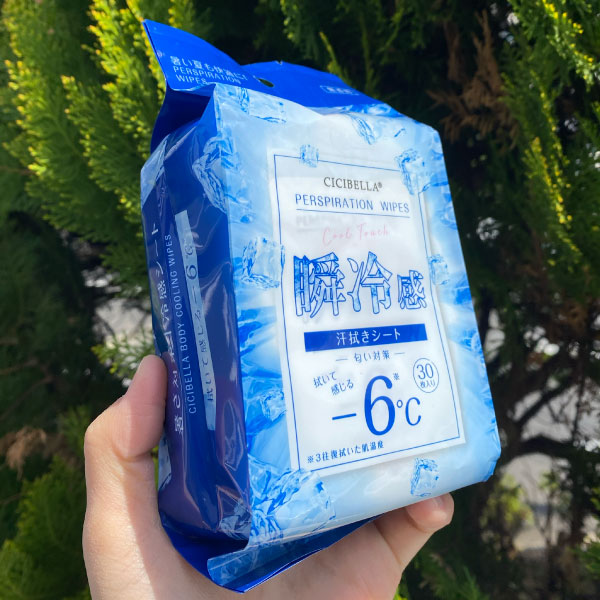 CICIBELLA 冷感シート 30枚入 1個 汗拭きシート 瞬冷感 -6℃ 無香料